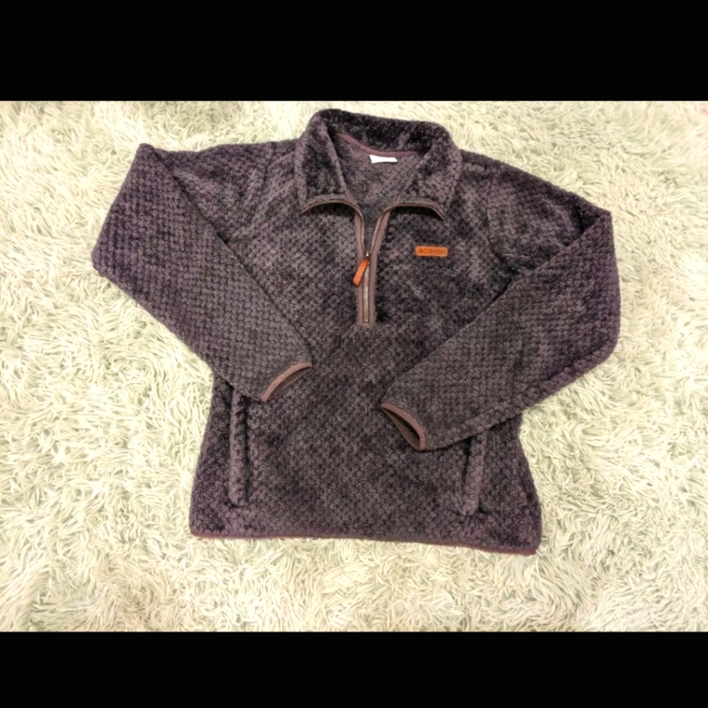 Womens Gray Columbia Zip Sherpa Fleece Jacket Sz. Medium